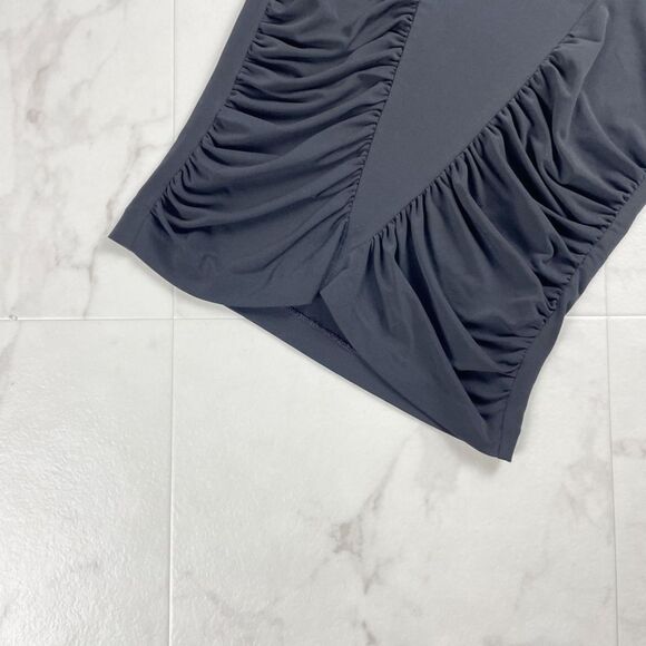 Versace (Authentic) Black Silky Ruched Vintage Y2K Top, Size IT 42/US 4-6, EUC - Picture 4 of 7